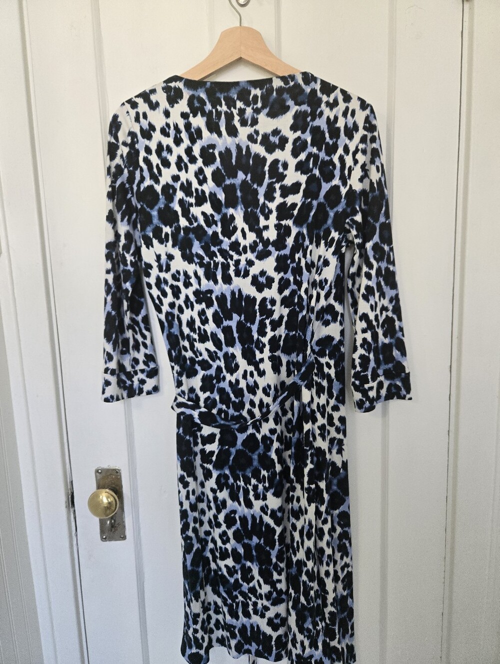 Diane Von Furstenberg DVF New Julian Silk Jersey Wrap Dress Size 12 Snow Cheetah - Picture 10 of 15